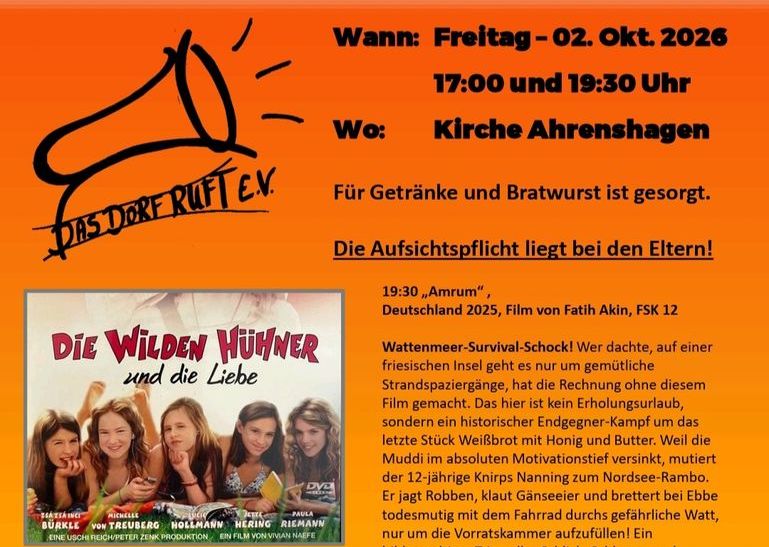 Freitag -02. Oktober 2026 - DORFKINO