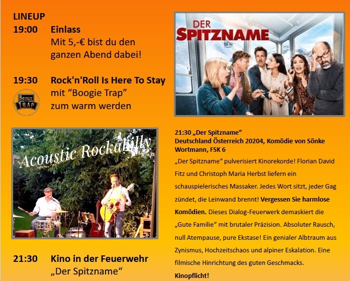 DORFKINO + LIVEMUSIK 19.06.2026