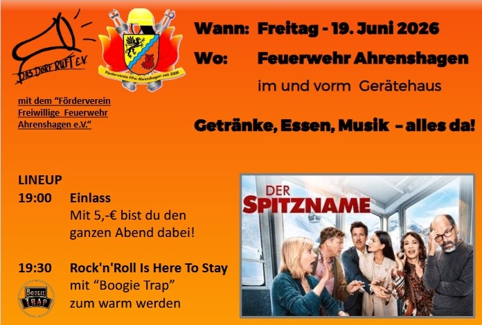Freitag -19. Juni 2026 - DORFKINO + LIVEMUSIK