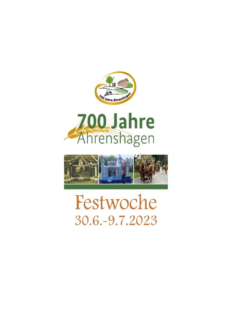 700 Jahre Ahrenshagen 2023 700 Jahre Ahrenshagen 2023